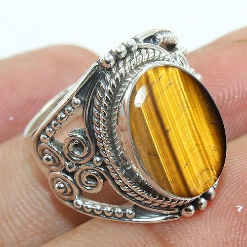 Miniatura 41 de Anillo de plata esterlina 925 para mujer y piedras preciosas naturales, anillo de compromiso de plata de ley, juego de bisel de piedra natal