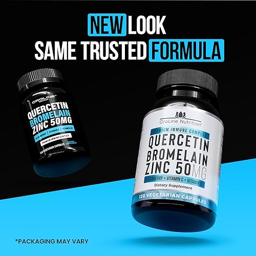 Miniatura 7 de Suplemento de quercetina de 500 mg con Sambucus saúco, bromelina, vitamina C, zinc 50 mg y vitamina D3 5000 UI - Antioxidante y apoyo a la salud