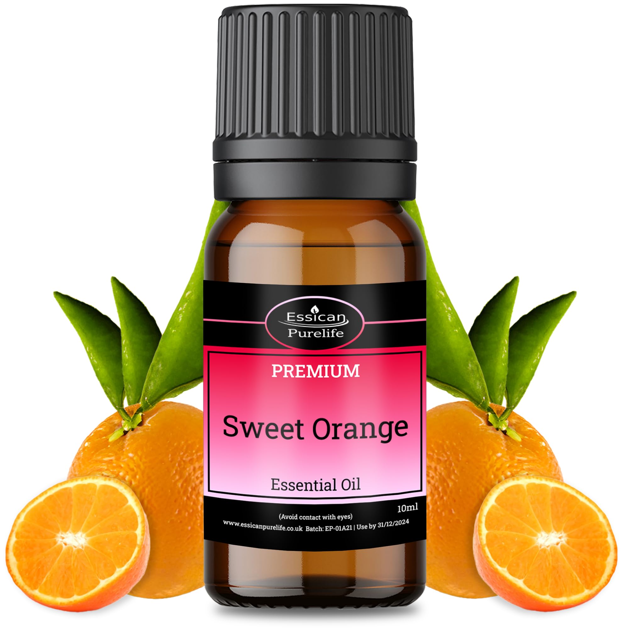 Sweet Orange Essential Oil, 100% Natural Pure Essential Oil, Fresh Citrus Scent - Mood Lifter for Stress Relief - Pefect for Skin, Diffuser, Aromatherapy Purely Essential Oil - 10ml