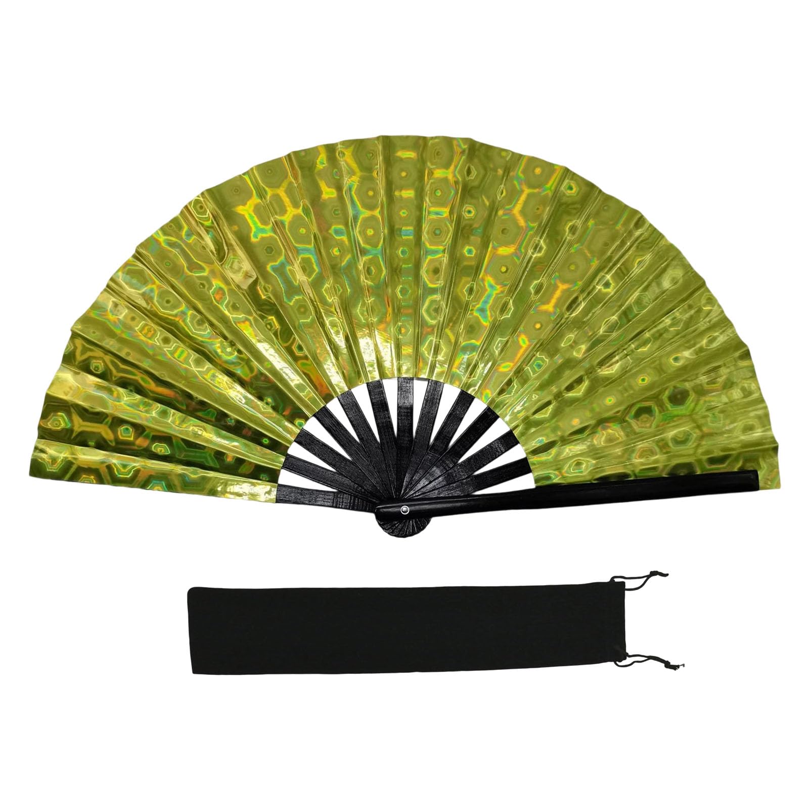 WEILWH PVC Reflective Colorful Hand Fan Dancing Foldable Clap for Enthusiasts Frame and Smooth Operations Martial Art