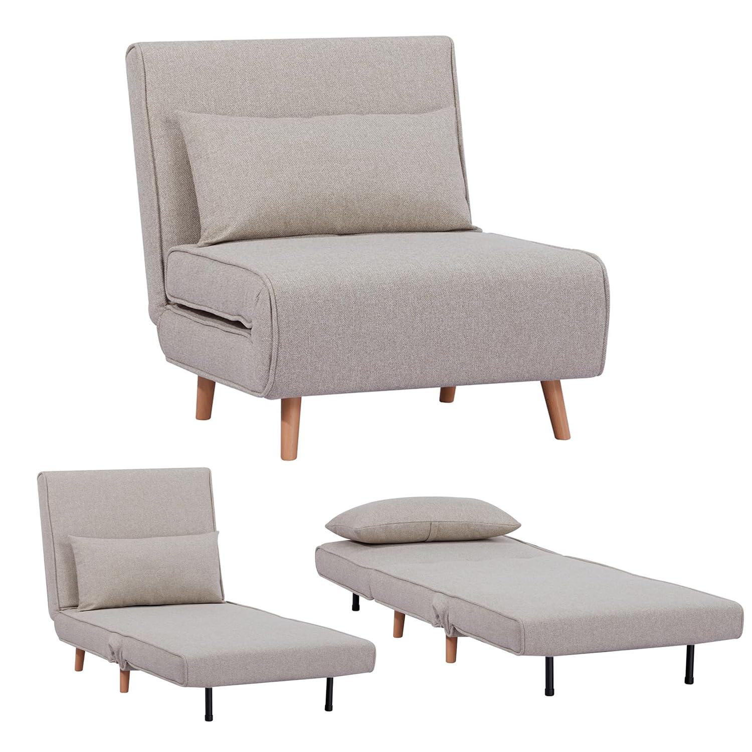Poltrona convertibile robusta in tessuto letto convertibile Luna