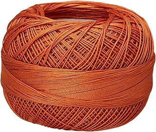 LIZBETH Size 80 HH80 Cotton Thread 184 yds 10 Grams, Harvest Orange Medium