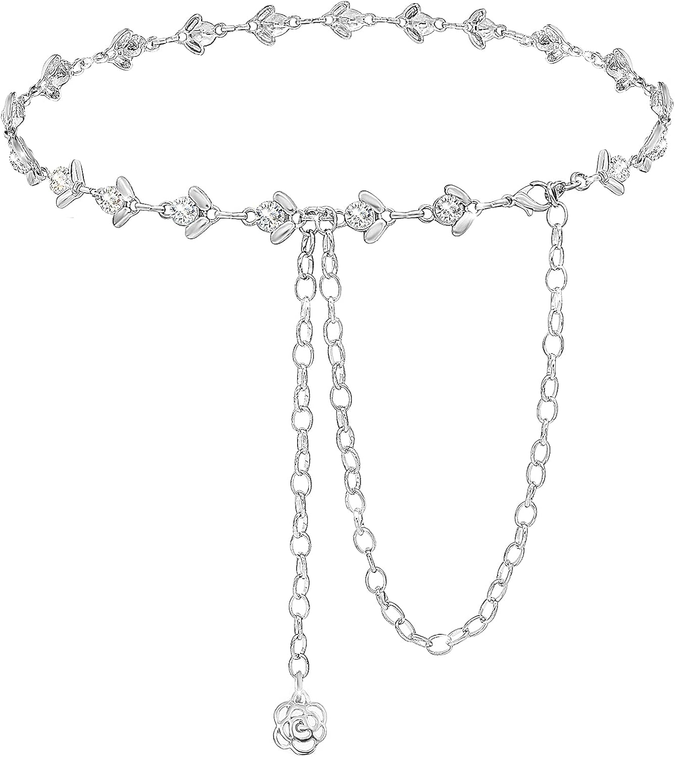 Chian Belts for Women Rhinestone Waist Belt Crystal Waist Chain for Dress