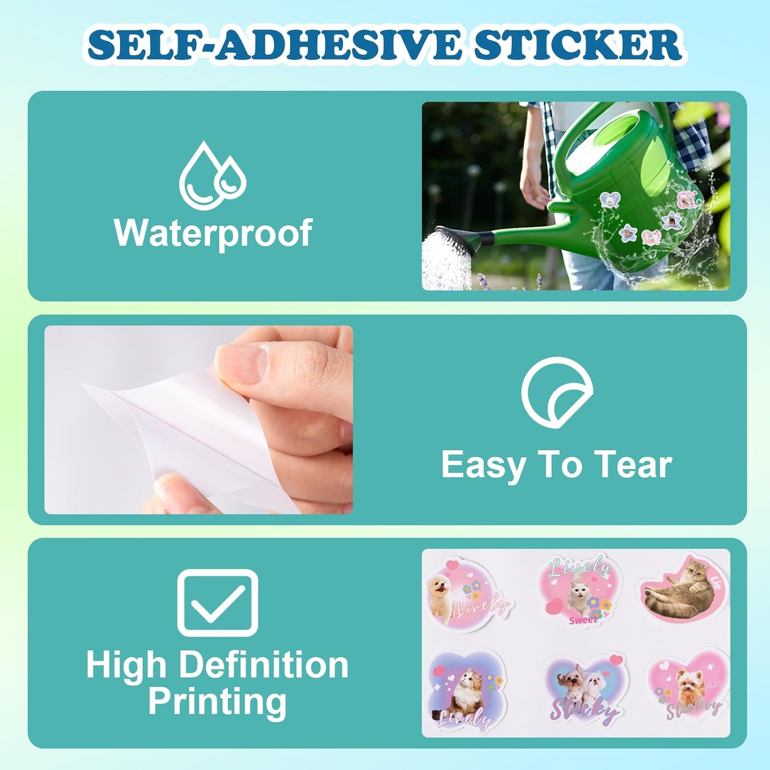 60 PCS Cat and Dog Stickers, Self-Adhesive Waterproof Decal for Laptop, Skateboard, Motorcycle, Notebook - Image 4