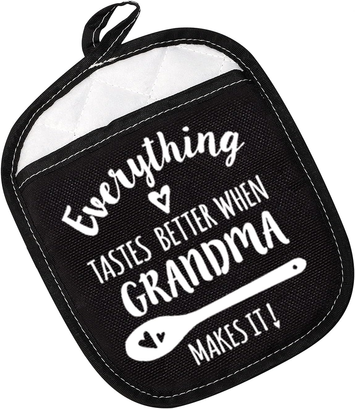 Everything Tastes Better When Grandma Makes It Pot Holder Grandma Pot Holder Gift for Grandma (Grandma Makes It Black)