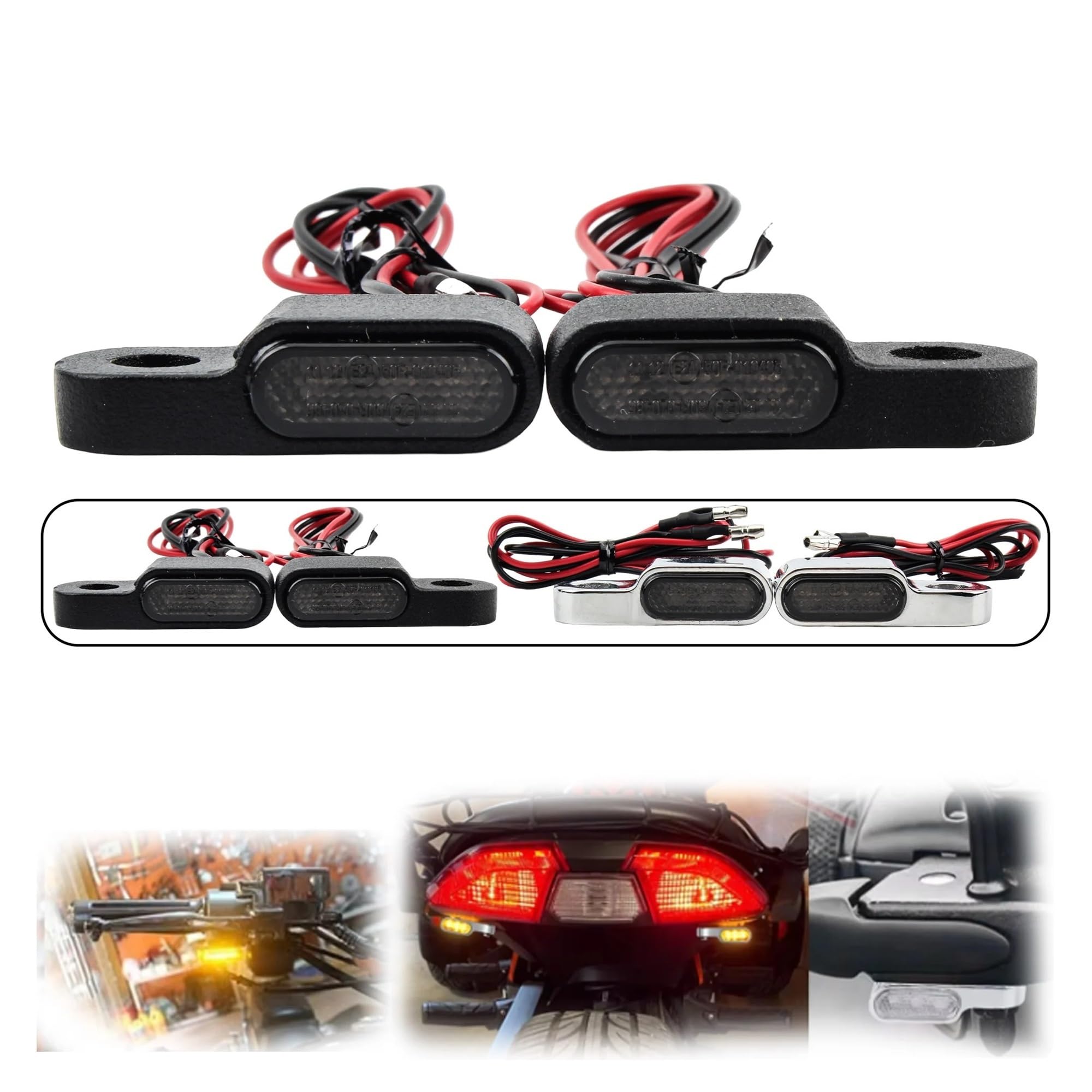 Indicatore direzione moto Lampada laterale flash 12V Indicatoris Motos