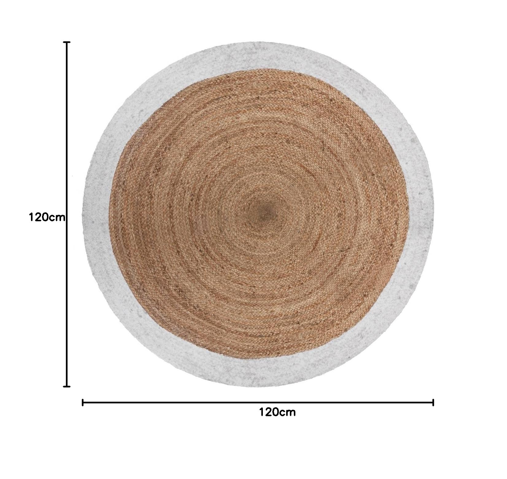 ATMOSPHERA CREATEUR D'INTERIEUR Dywan Juta Krawędź Biały D. 120 cm