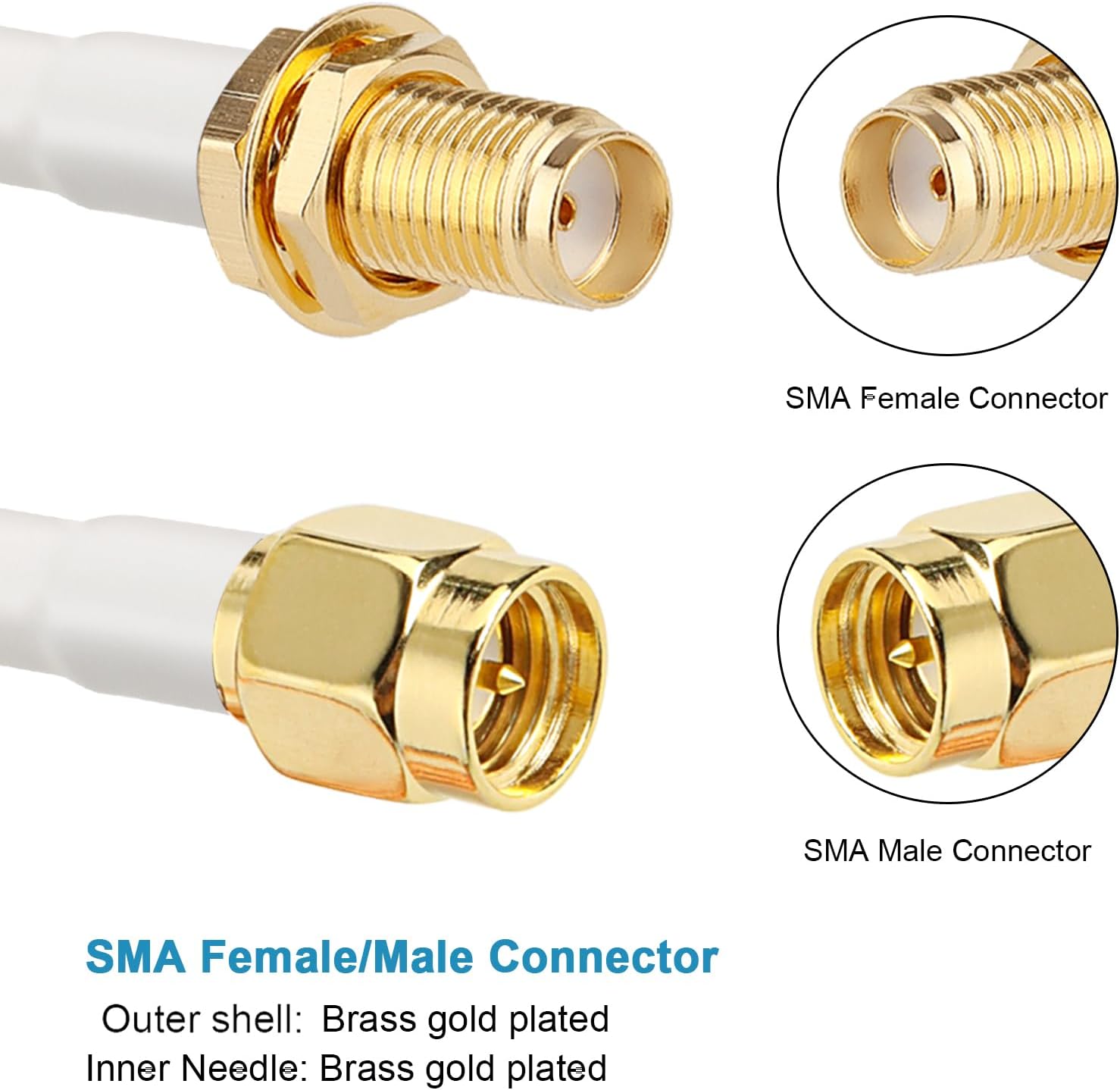 SMA Extension Cable - 30FT SMA Male to SMA Female Coax Cable Ultra Low-Loss Quad-KMR195 Coaxial Cable Antenna Extension Cable with SMA Connector for 5G Cellular Routers, Gateways, Hotspots