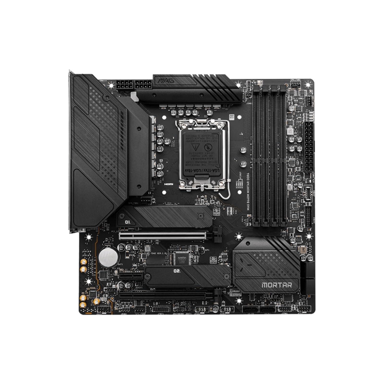 Carte mère Carte mère Fit for MSI MAG B660M Mortar DDR4 Compatible avec Les processeurs i9-14900KF, i7-13700F, i5-12400F et i3-12100F, 4 emplacements, M.2 NVMe, Socket LGA 1700, Micro-ATX
