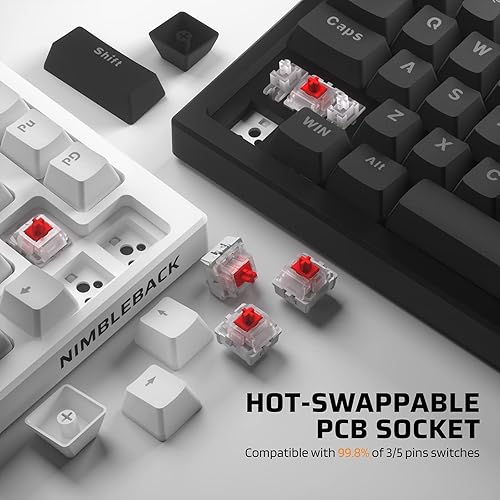 Miniatura 3 de LTC NB831 Teclado mecánico inalámbrico 75 triple modo BT5024GUSB-C con cable intercambiable en caliente teclado compacto Bluetooth RGB de 83 teclas