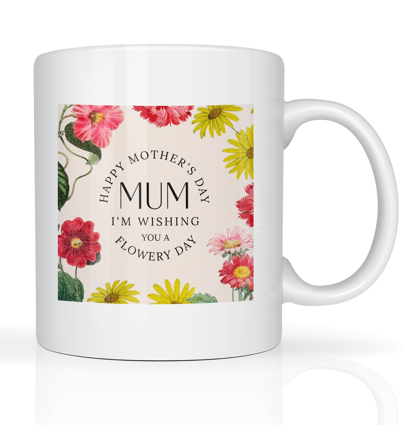 Star Online Personalised Mothers Day Mug Gifts for Mum Happy Mother's Day from Daughter & Son 11oz Ceramic Coffee Cup Nan Grandma Novelty Mug Birthday Presents