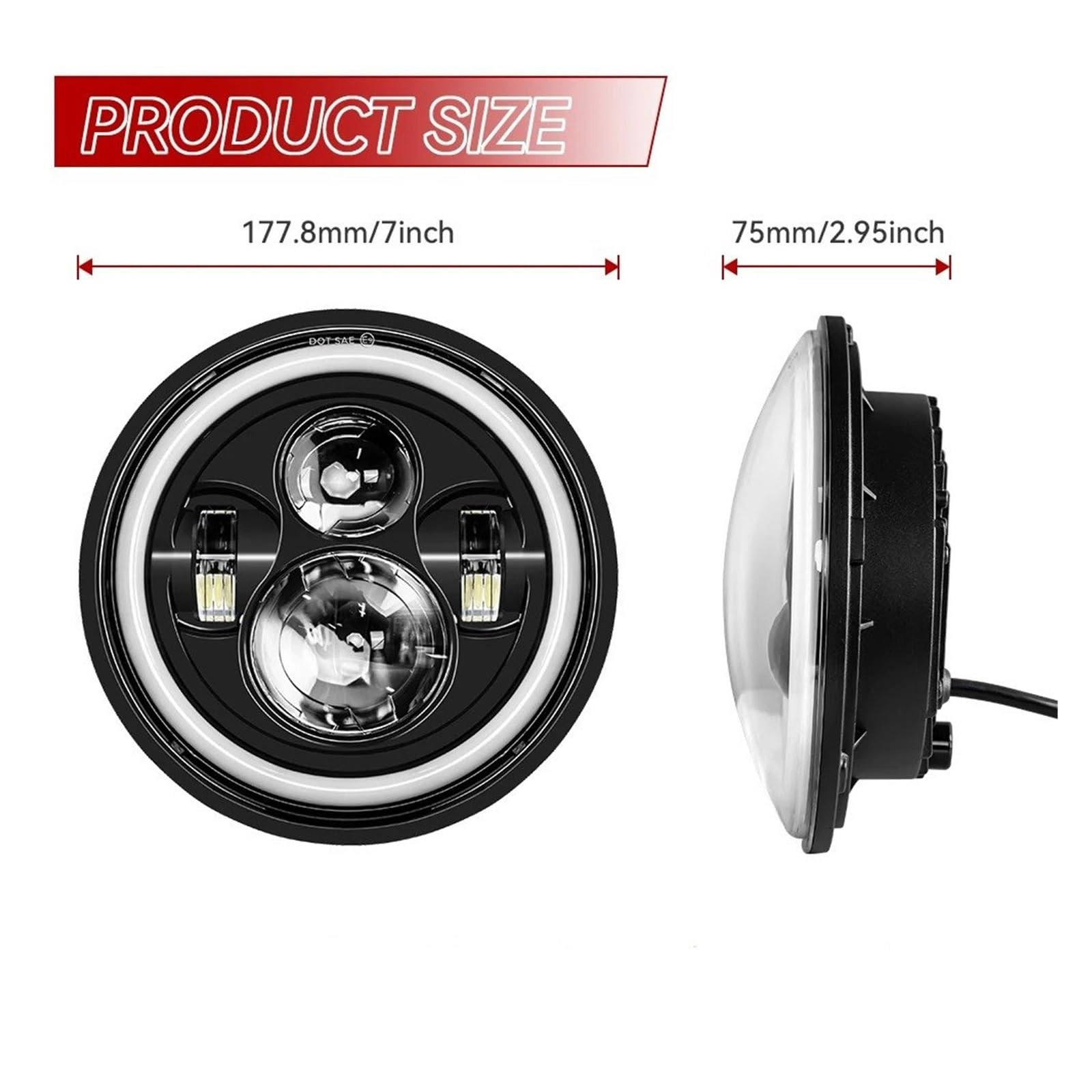 Phare LED 7 Pouces + Antibrouillard 4.5 Pouces Pour Harley Touring Electra Glide Road King - Kit Complet