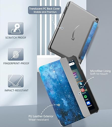 Miniatura 3 de MoKo Funda para tableta Tienda Kindle Fire HD 8 y 8 Plus (1210 generación, 20222020), funda de piel sintética con soporte triple y carcasa trasera