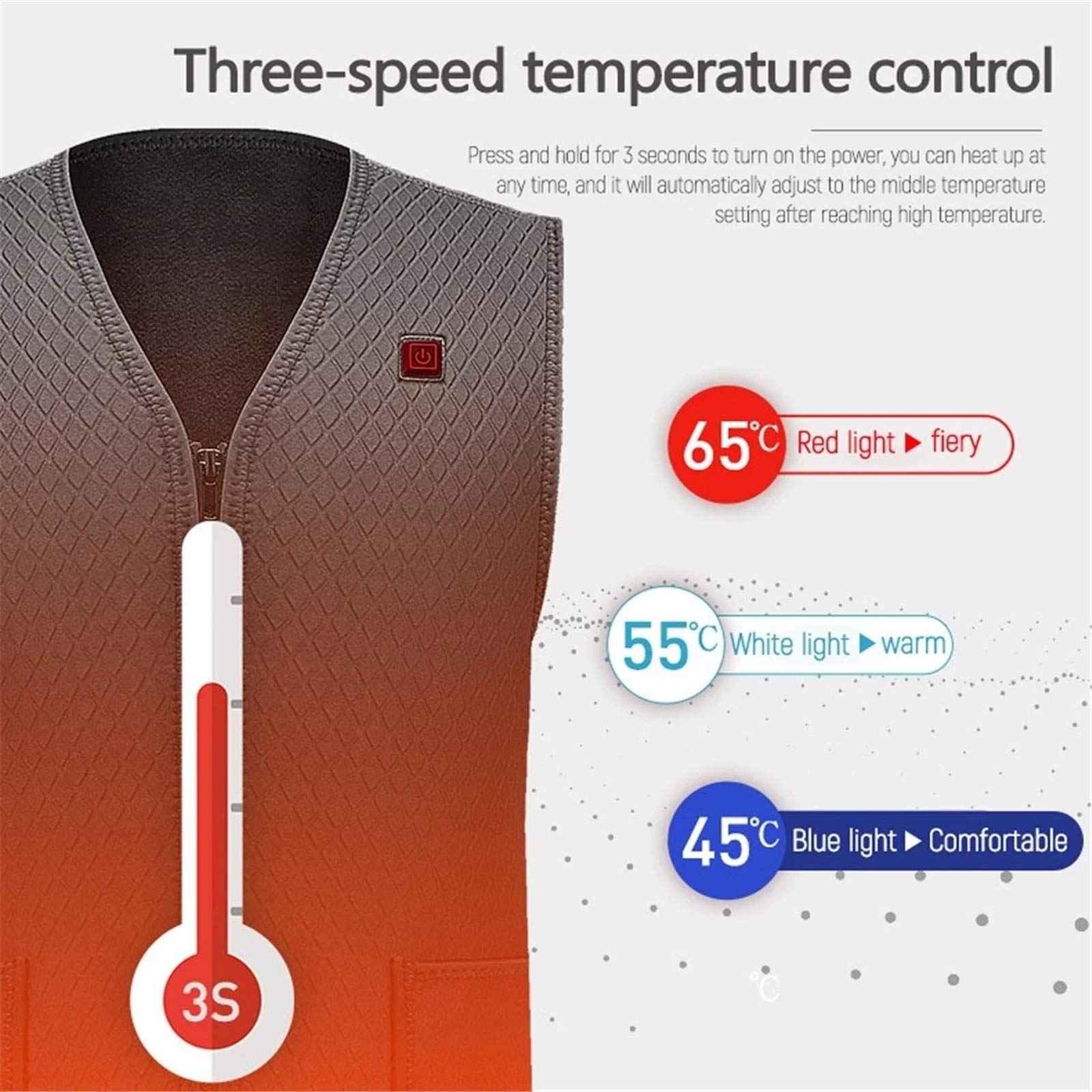 Amazon.co.jp: 電熱ベスト 冬の再充電はインテレギント暖房ベストUSB赤外線加熱を加熱します (色 : グレー, Size :  XXX-Large) : ファッション