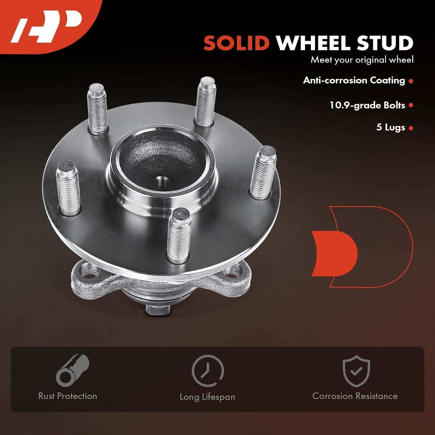 A-Premium Front Right Wheel Bearing and Hub Assembly with ABS & 5-Lug Compatible with Lexus IS250 06-15, IS350 06-16, GS300 06, GS350 07-11, GS430 06-07, GS450h 07-11, GS460 08-11