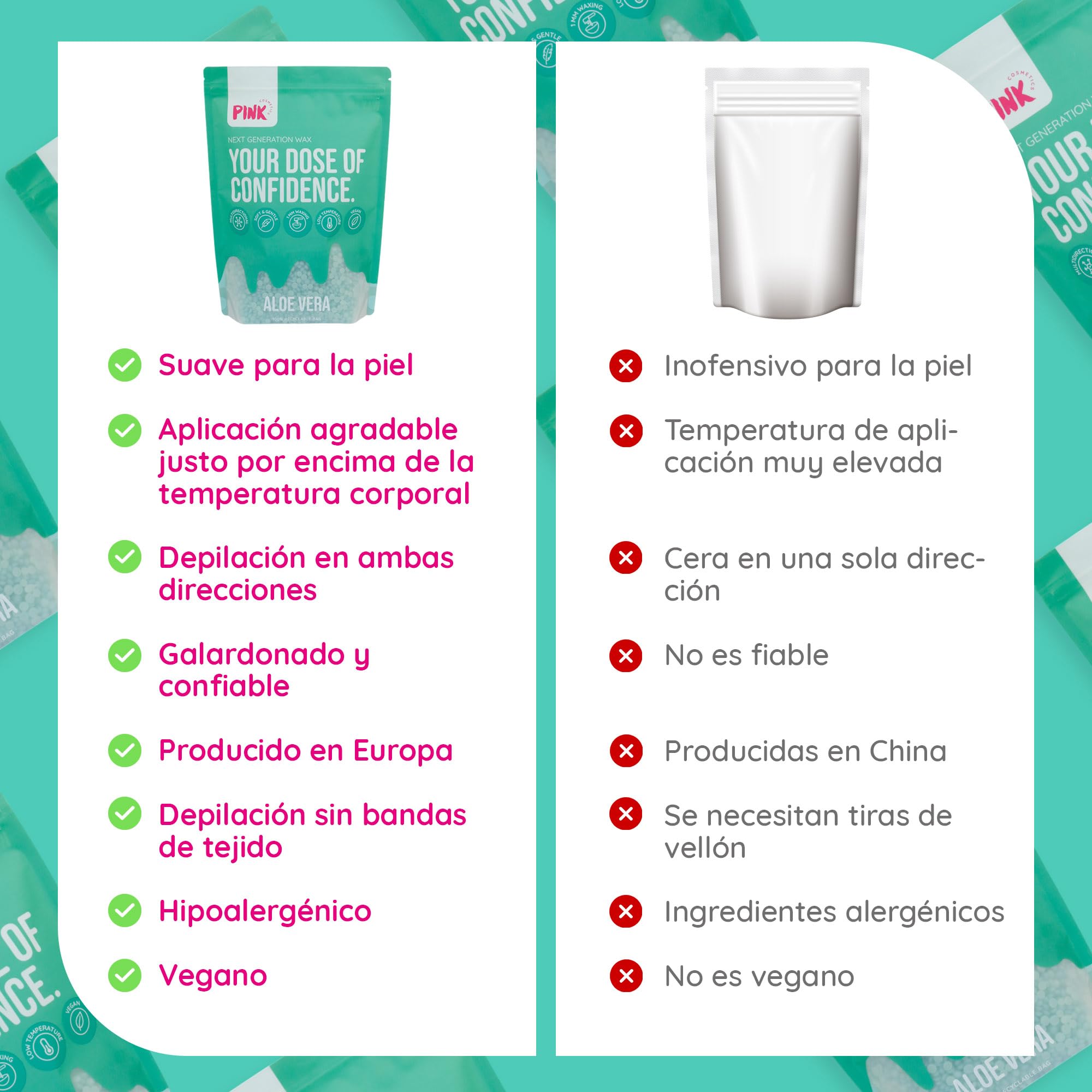 Next Generation Wax Aloe Vera - Perlas de cera (800 g, adecuadas para pieles sensibles, cera vegana sin tiras de fieltro a partir de 1 mm de longitud de cabello)