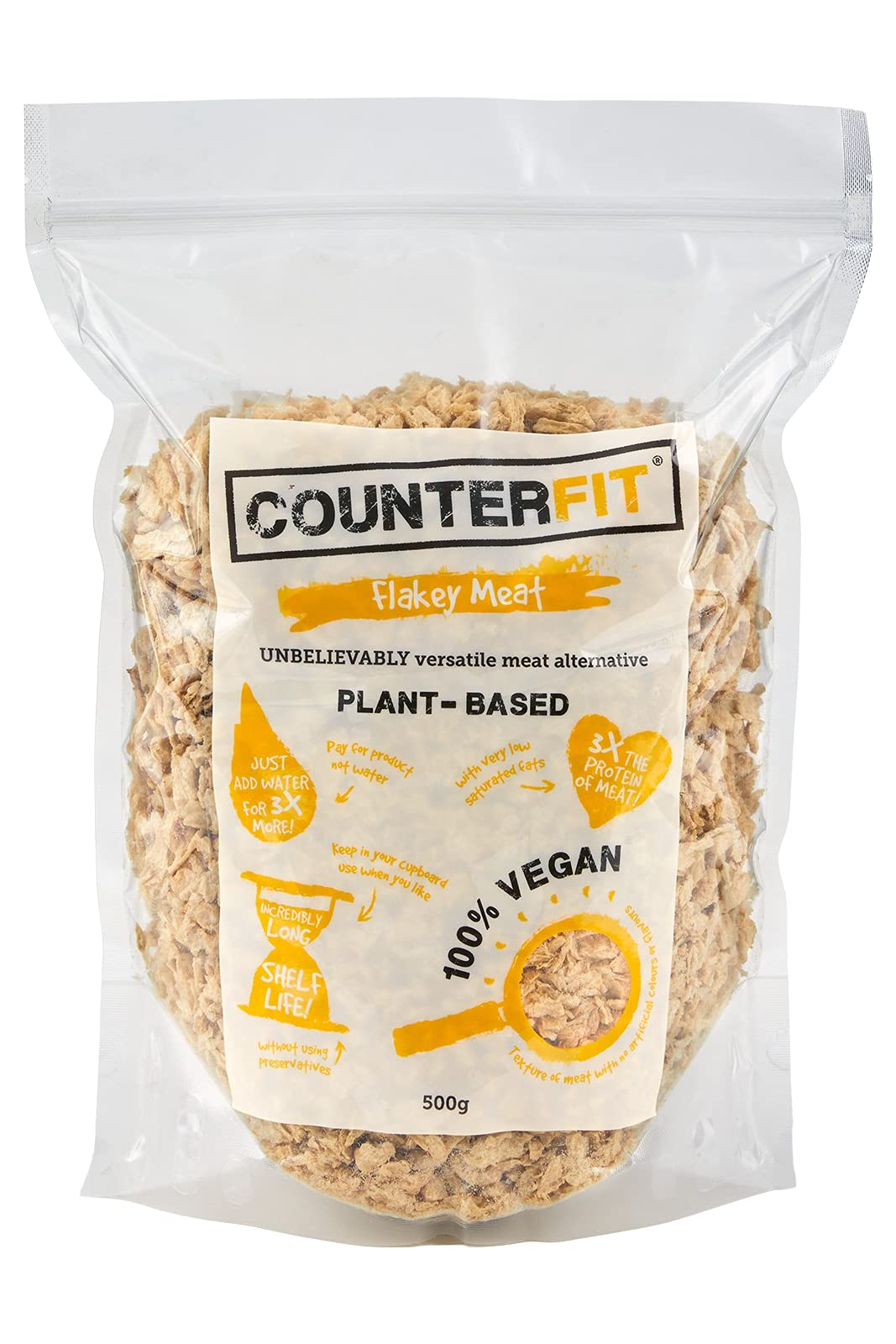 Counterfit Flakey Meat (500g) by FIT - Meat Alternative / Substitute / Replacement