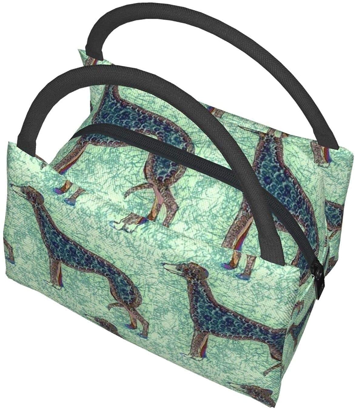 Borsa termica per il pranzo, a prova di perdite, portatile, con manico, chiusura a cerniera, impermeabile, blu navy