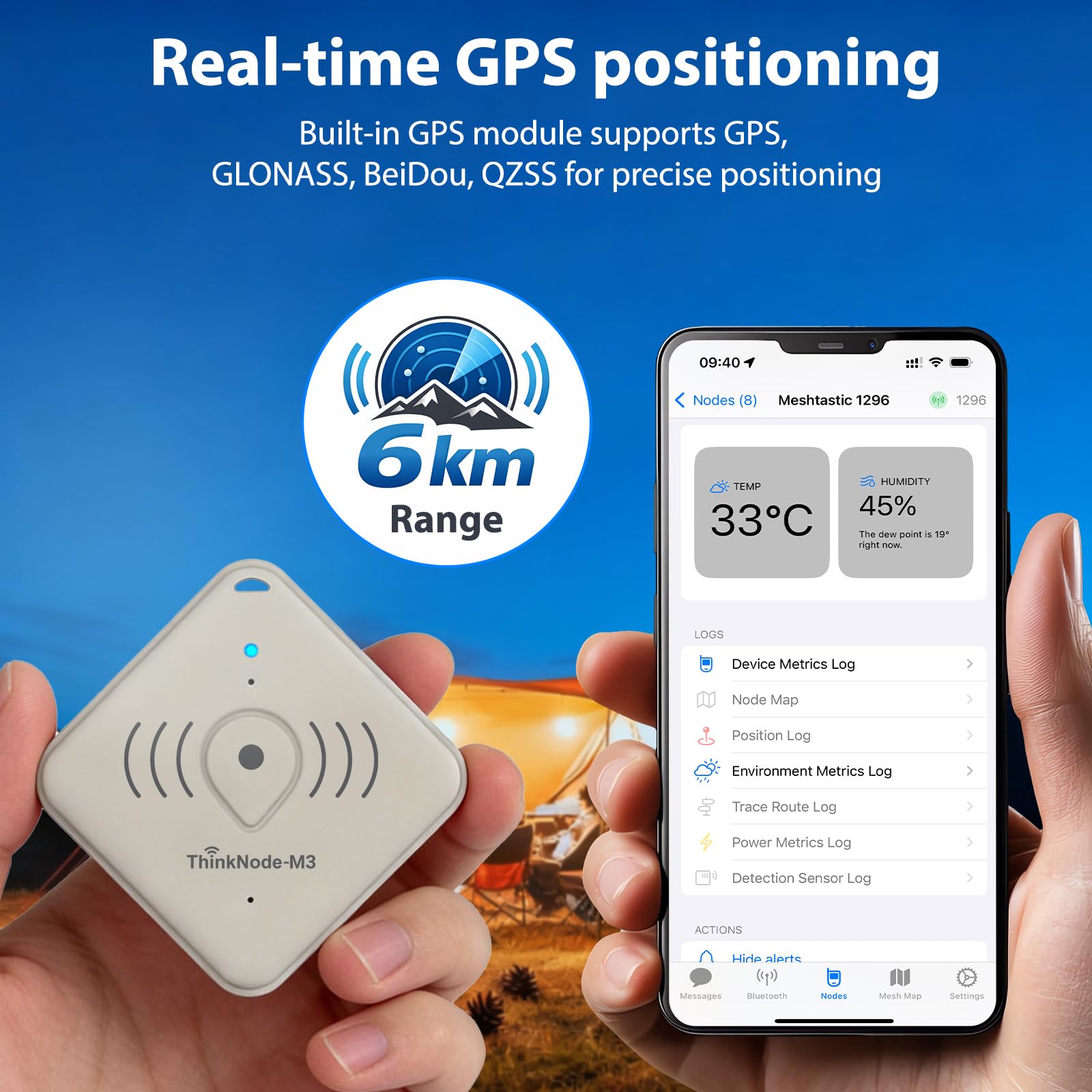 ELECROW ThinkNode M3 Meshtastic Tracker Karte, 868 MHz LoRa Tracker mit LR1110 und nRF52840, GPS/WiFi/BLE für Indoor und Outdoor Positionierung, IP66 wasserdicht, 770mAh Akku, für Wandern und Off-Grid