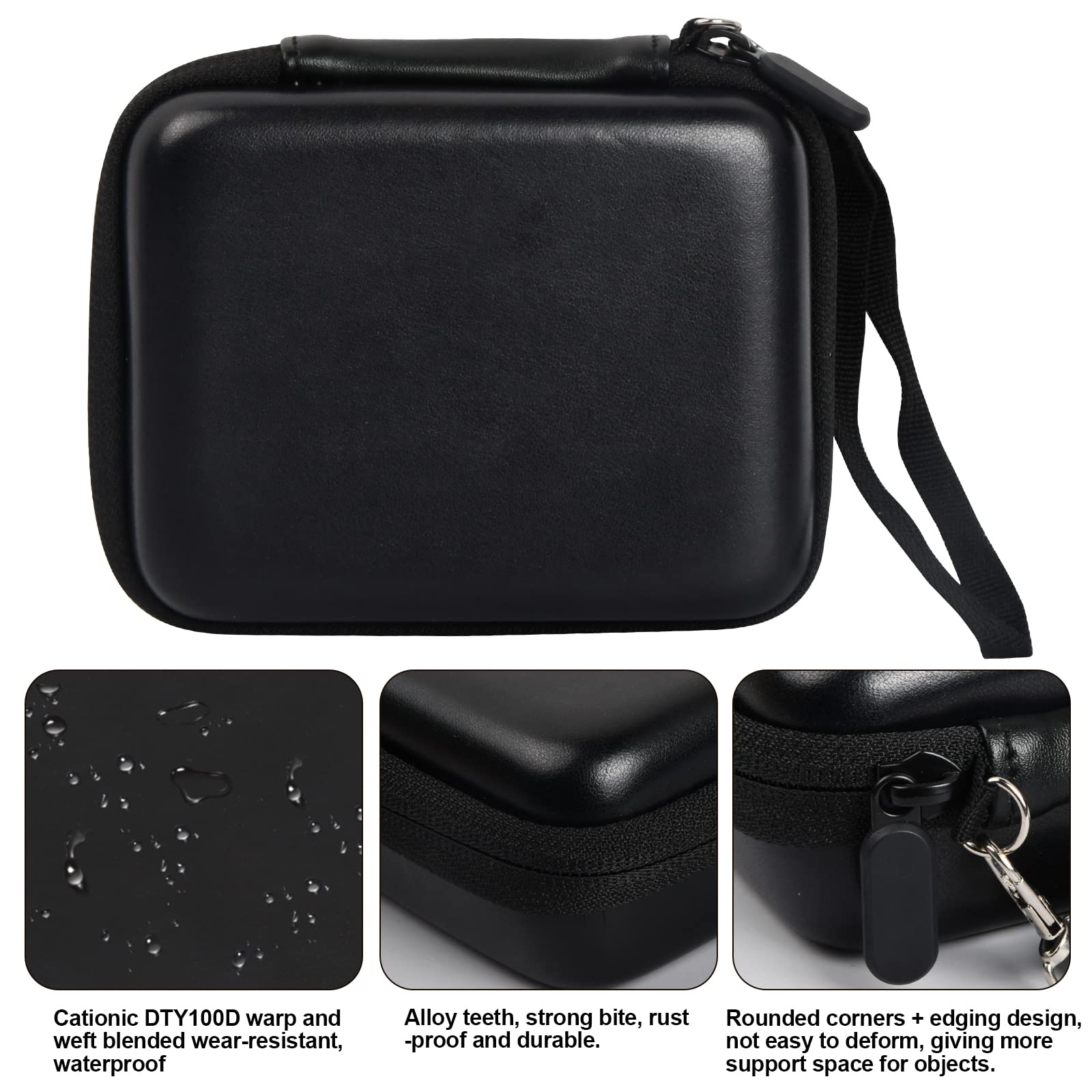 Waterproof Guitar Picks Case, Plectrums Holder with Zipper for Acoustic Bass Electric Guitar (Black) - Image 3