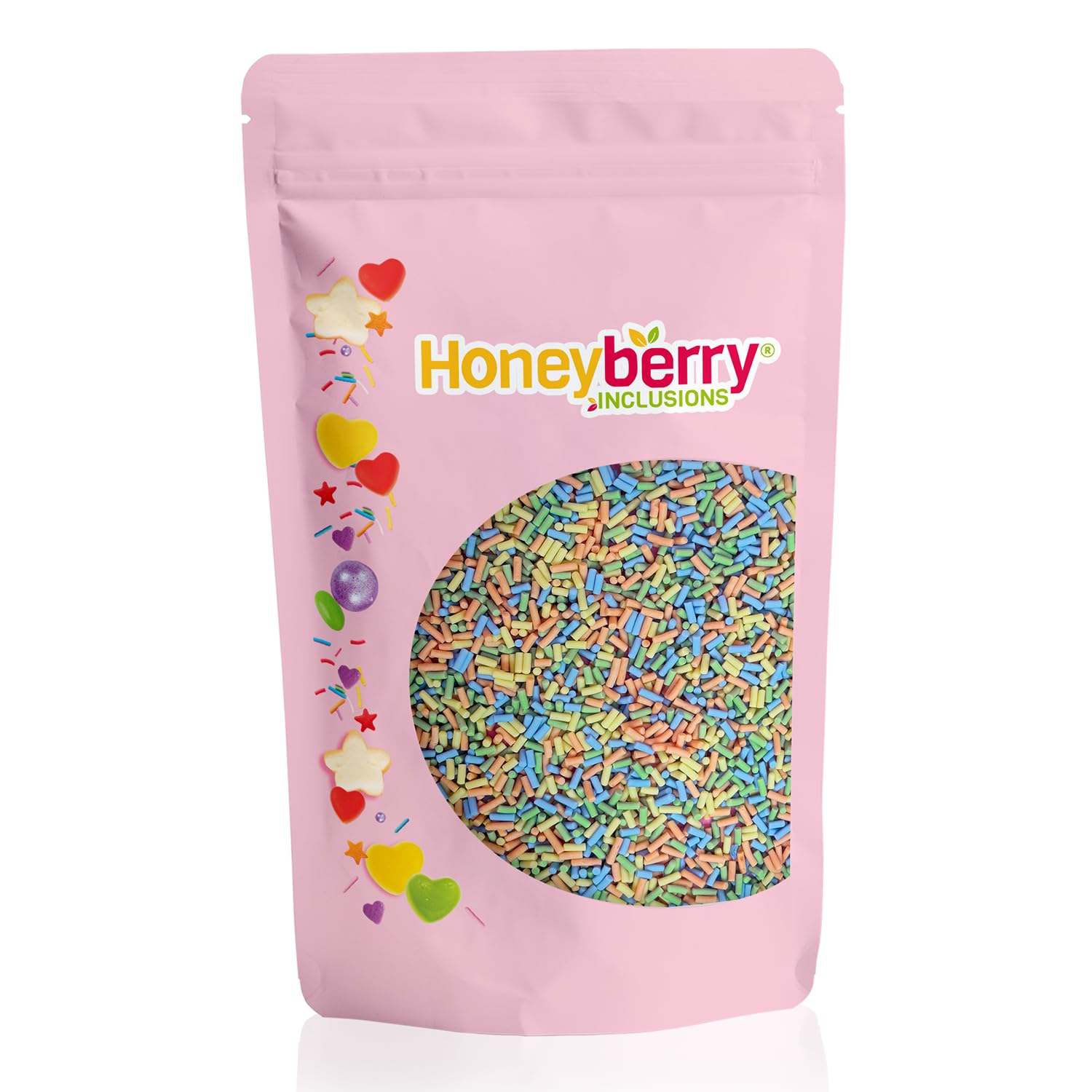 HONEYBERRY INCLUSIONS Pastel Colours Sugar Strands Mix 200g - Premium Edible Decorating Vermicelli Sprinkles for Baking, Cupcake and Cake Decorations, Ice Cream, Dessert and Icing Decoration Toppers