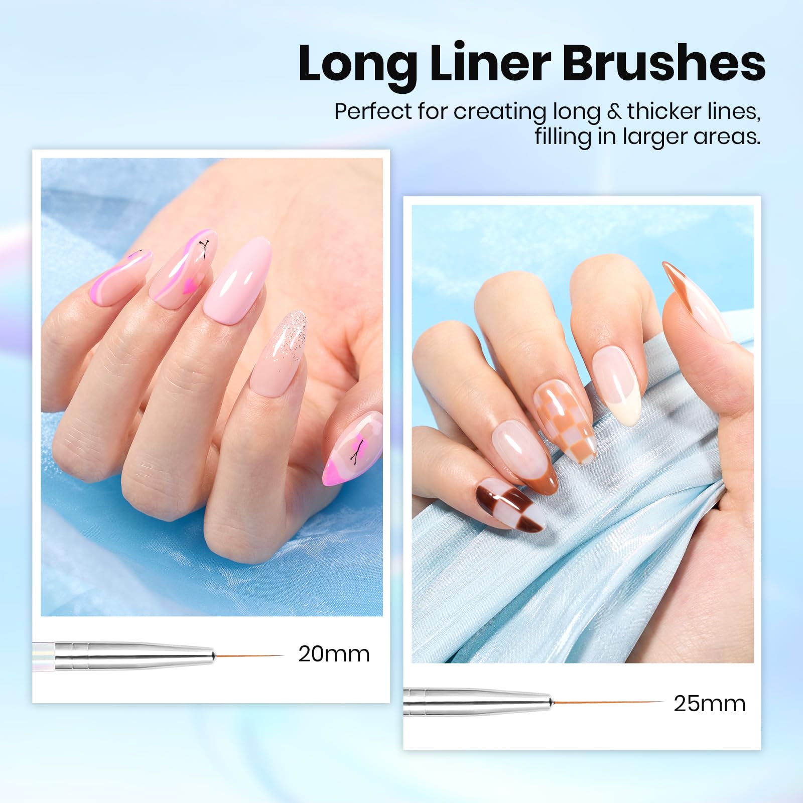 Beetles Nail Art Brush Set - 5 Liner Brushes -5