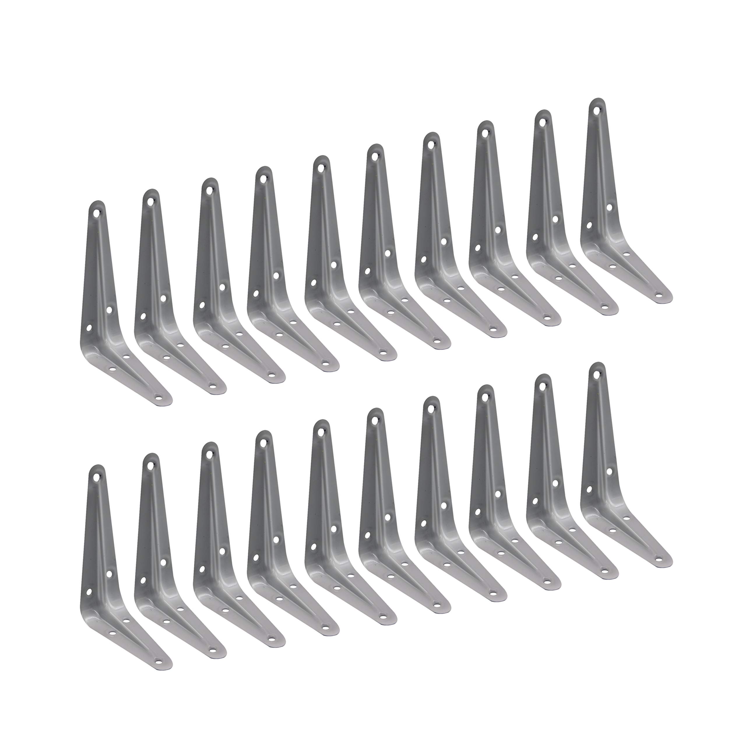 EAI 100x75mm / 4x3" Original London Pattern Shelf Bracket | Silver/Grey | Pack of 20