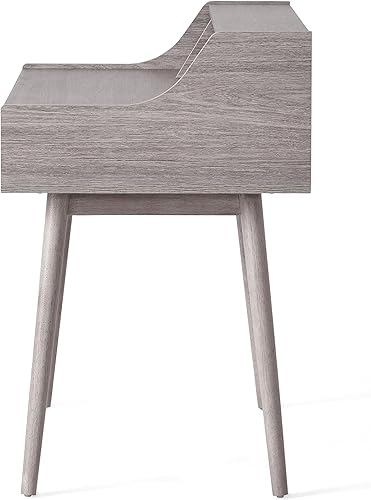 Miniatura 6 de Christopher Knight Home Brenda Mid-Century - Escritorio moderno de tablero de fibra para oficina en casa, acabado de roble gris