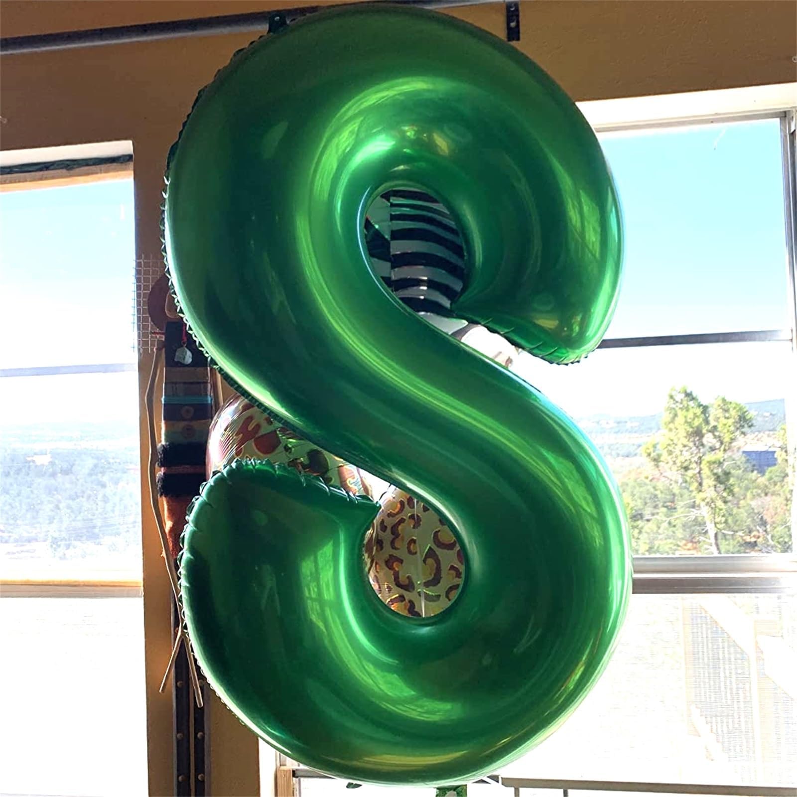 5. Geburtstag Zahlen Ballon für Mädchen, Dunkelgrün Große Folienballon 0–9 Set Zahlenluftballons, 40 Zoll Helium Grün Zahl 5 Luftballon für Jungen Geburtstagdeko Dinosaurier Jungle Party Dekoration