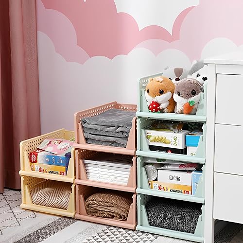 Miniatura 7 de Paquete de 5 cajas de almacenamiento plegables para armario, contenedores de almacenamiento apilables, cesta de cajón de plástico para armario,