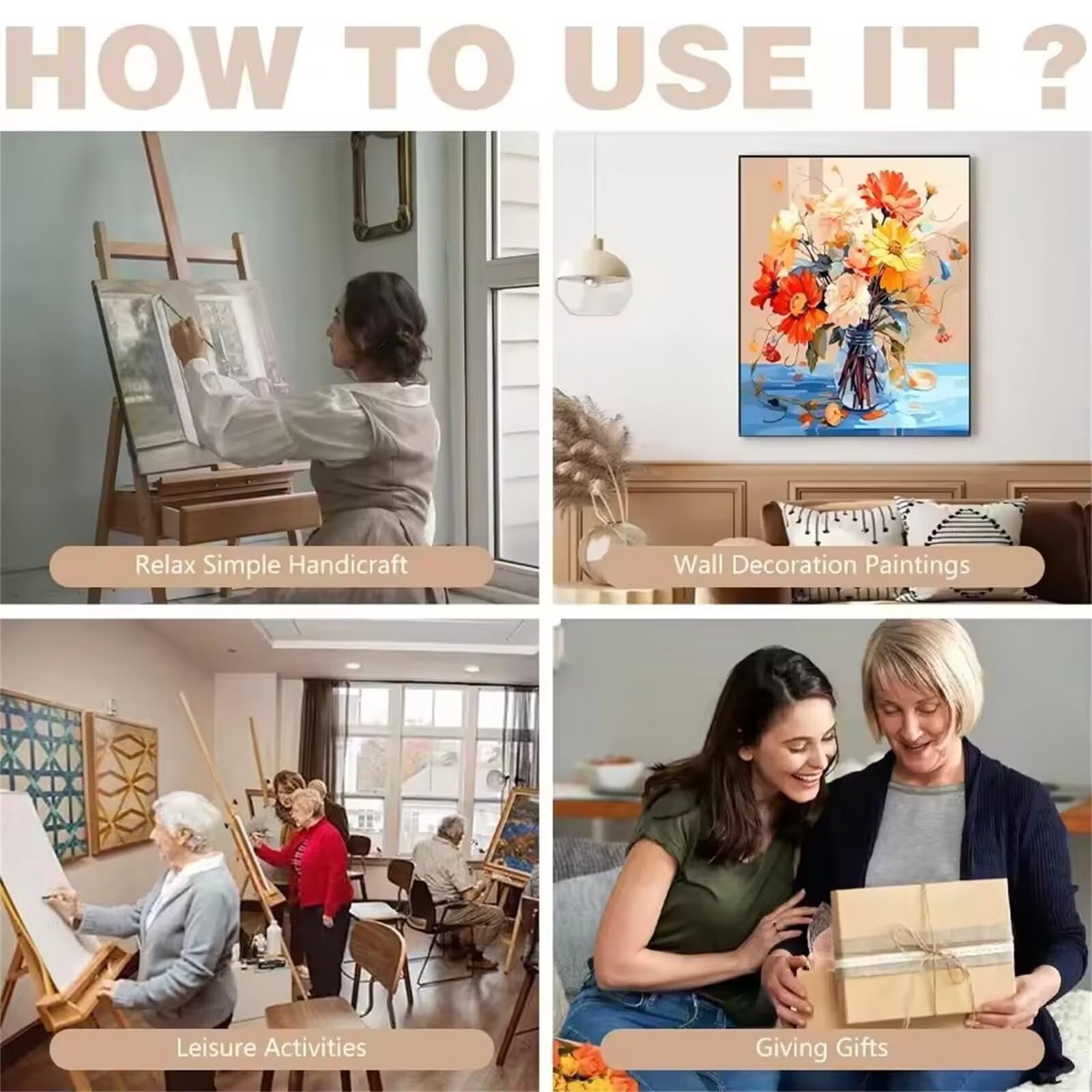 Hoonjiin Malen Nach Zahlen Karikatur Erwachsene, Schach malen nach zahlen für erwachsene, DIY Ölgemälde Leinwand Set für Wohnkultur Geschenke Ohne Rahmen 60x75cm
