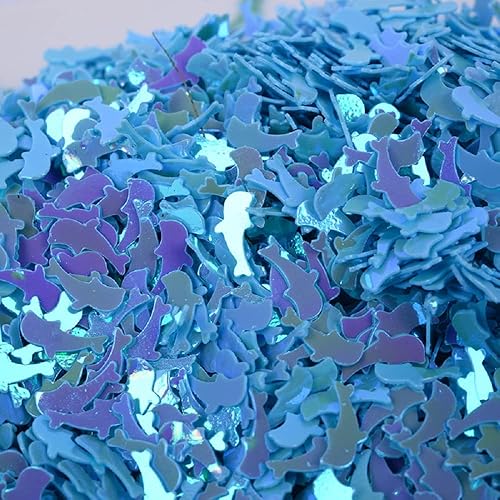 2000 piezas de confeti de mesa de PVC de delfín para boda, fiesta de cumpleaños, decoración de celebraciones, confeti de delfines, 1.9 onzas (azul