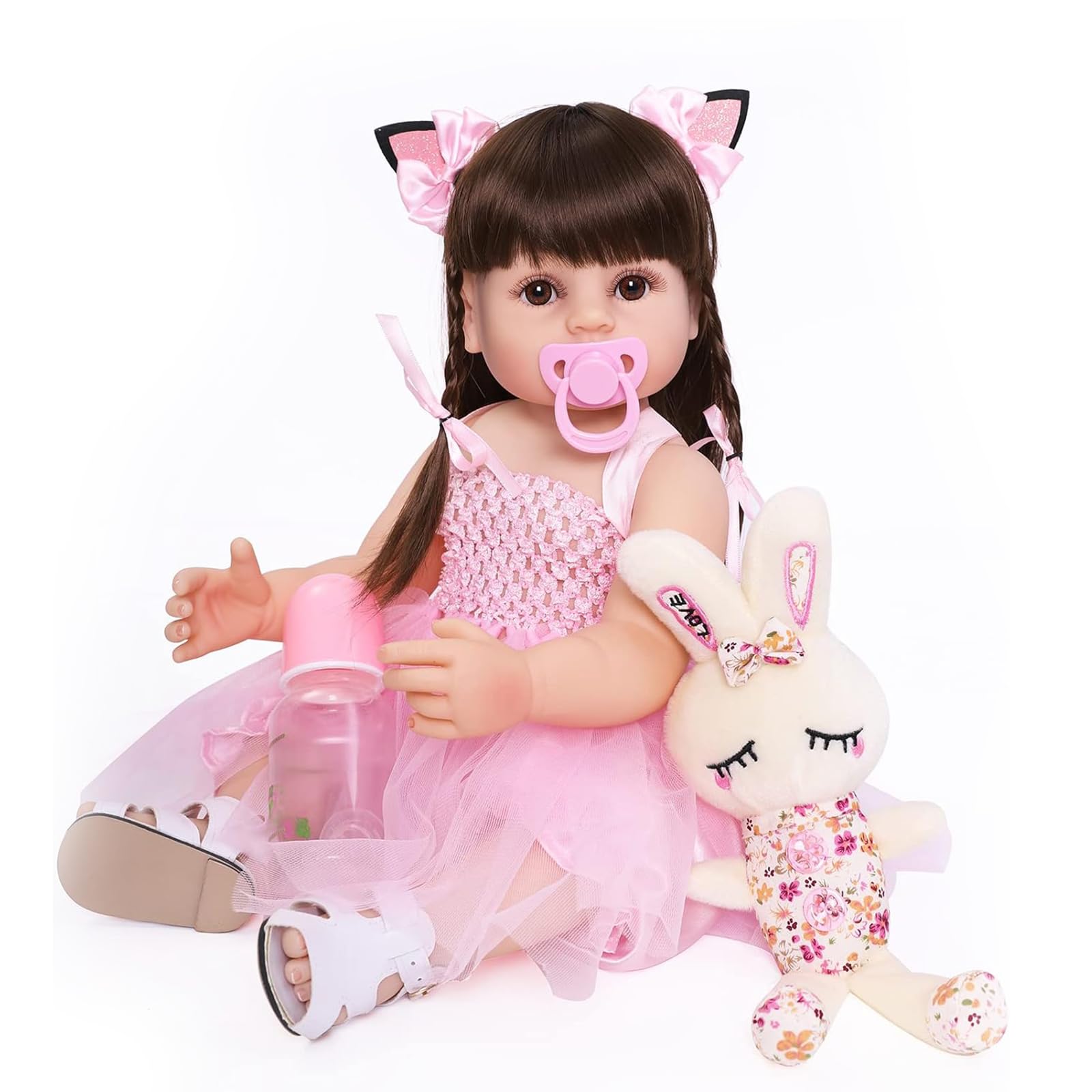 SYP 22 Pollici Bambole Reborn Femmina Realistico Reborn Bambola Tutta in Silicone Che Sembrano Vere Giocattolo Per Fatto a Mano Ragazzi e Ragazze Regali di Natale Reborn Regalo（Bambole Reborn 55 cm）
