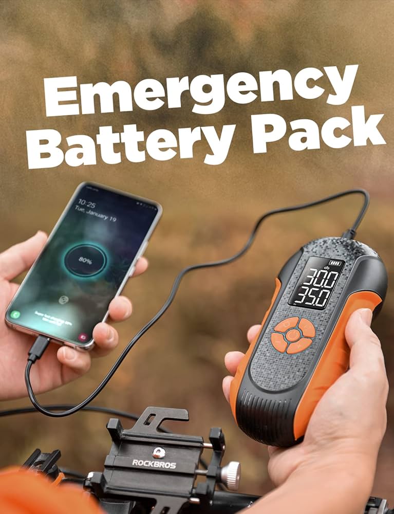 Mini Electric Bike Pump With Pressure Gauge- 150PSI Portable Bicycle Tire Pump With Auto Stop, Pocket Tiny Air Pump With Presta & Schrader Valve