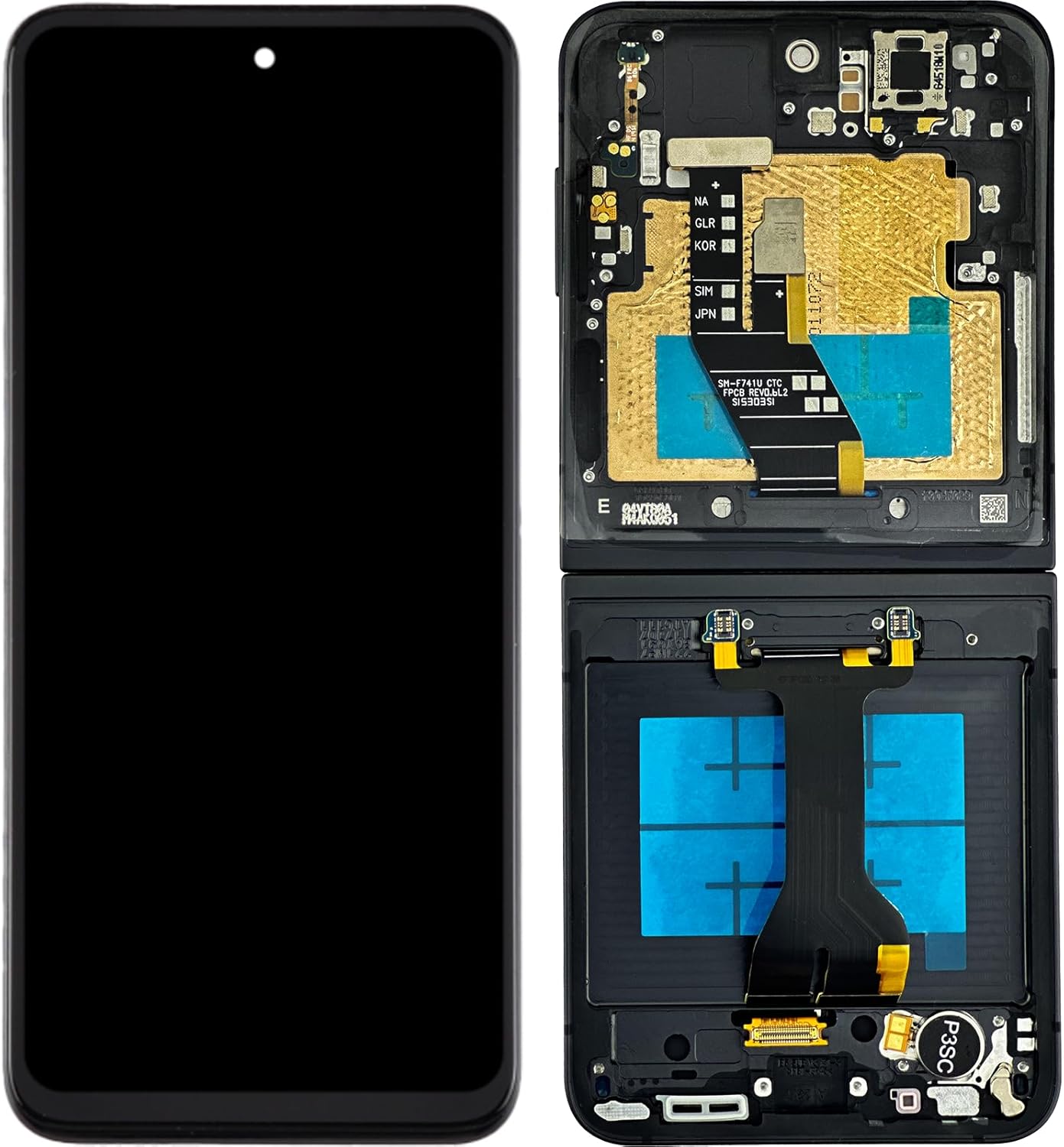 for Samsung Galaxy Z Flip 6 Screen Replacement for Samsung Z Flip 6 5G Screen Replacement with Frame SM-F741W SM-F741U LCD Display Touch Digitizer Assembly with Tools Black 6.7 Inch
