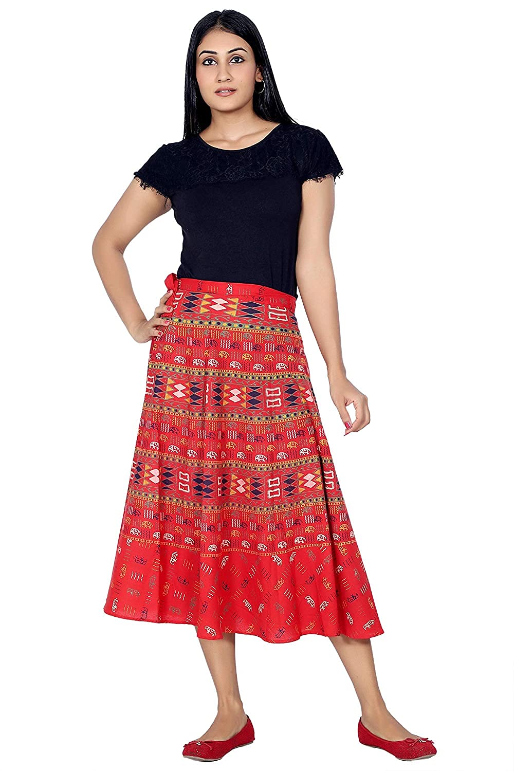 pezzava Women Cotton Calf Length Skirt-picture-38