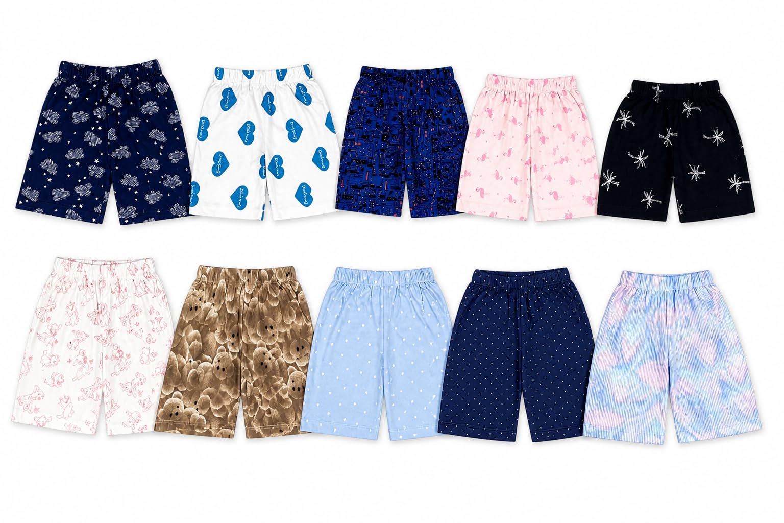 Trendy/Fashion Style:Baby Boy & Girl Stylish Regular Fit Cotton Shorts | Trendy Summer Wear Daily Use Shorts (Pack of 10)-picture-37