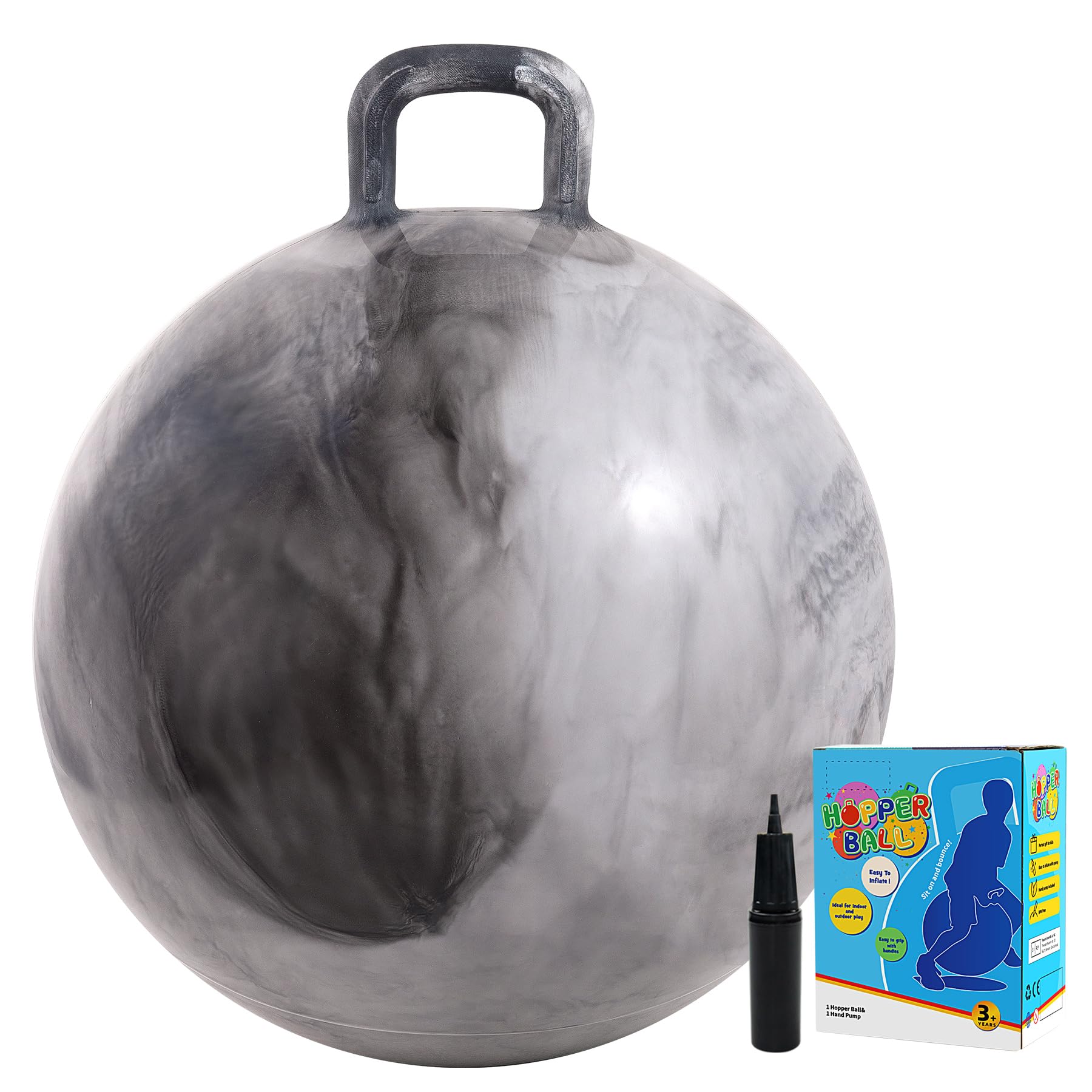 Vastoy 20 Inch Space Hopper Ball for Kids 6-9 Years, Anti-Slip Space Hopper with Hand Pump