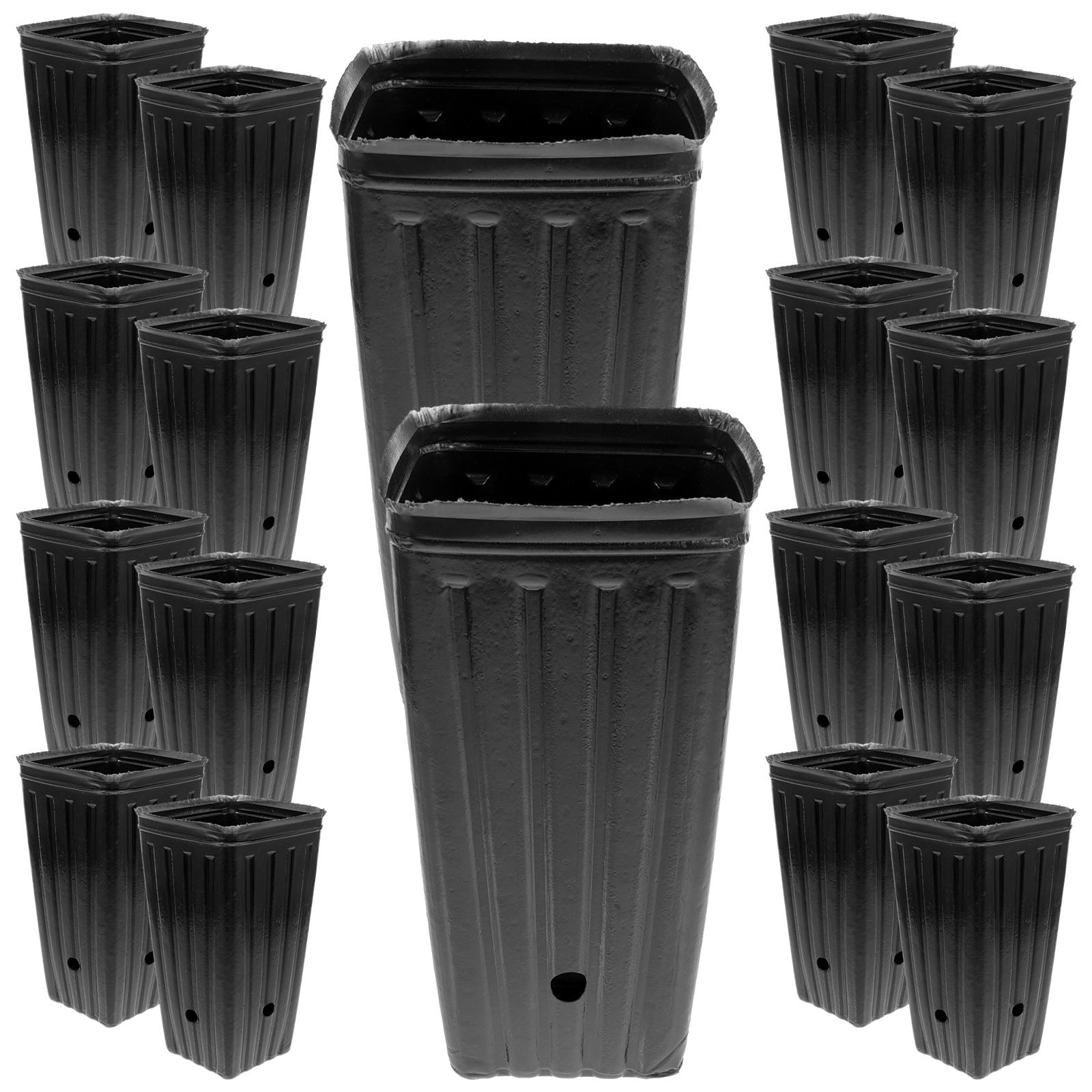 Toyvian 30 Macetas para Arboles de PP Negro, Vasos de Vivero para Cítricos, Hortalizas y Flores, Excelente Permeabilidad al Agua, 30 Piezas