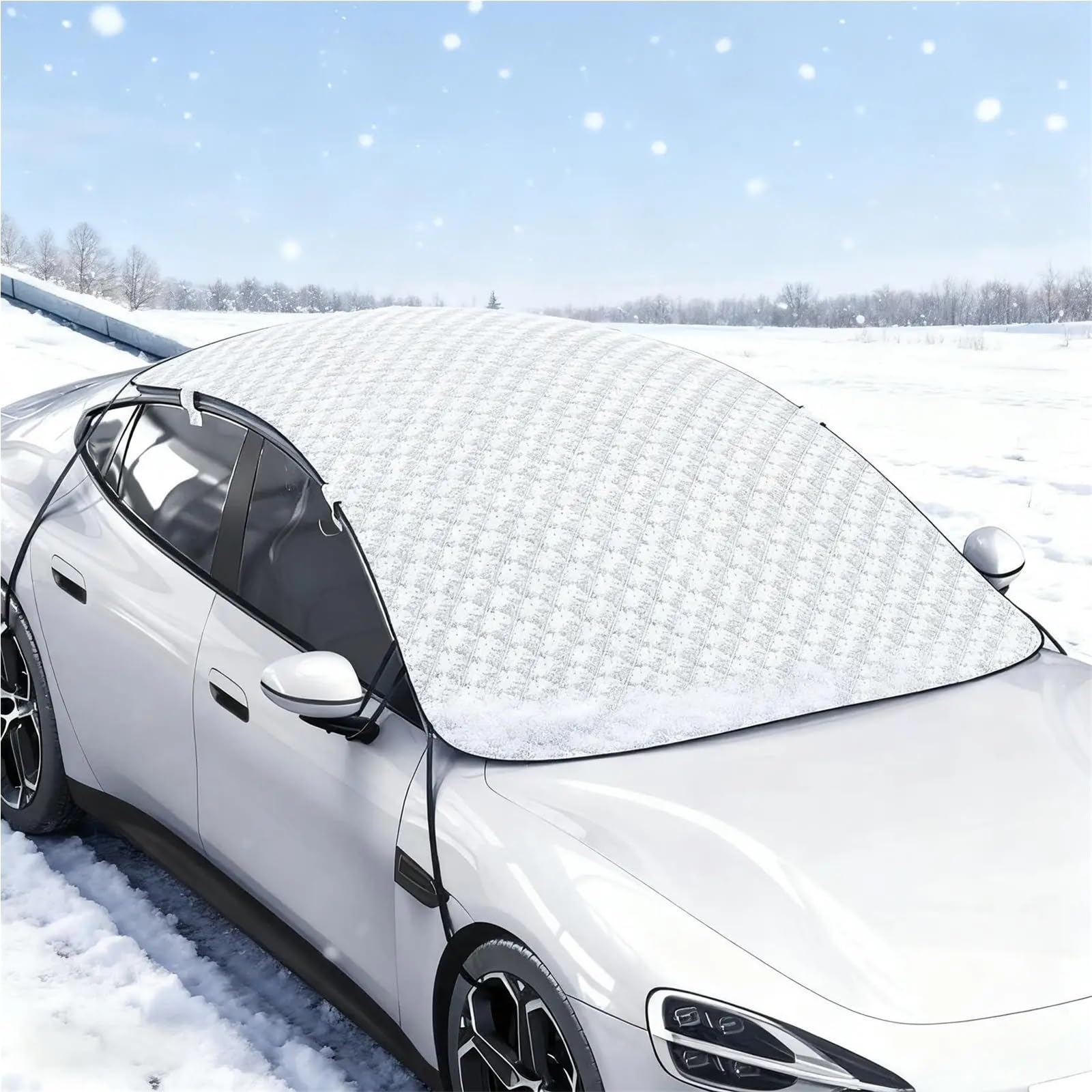 Protector Parabrisas Cubierta de Nieve para Parabrisas Coche, Cubierta Protectora Media para carrocería(M)
