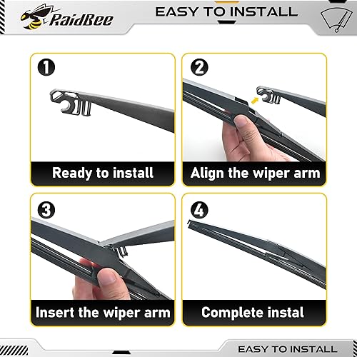 Miniatura 6 de Raidbee Repuesto de limpiaparabrisas trasero de 10 pulgadas para Toyota RAV4 2013-2018, Highlander 2020-2024Jeep Compass 2018-2024, calidad original