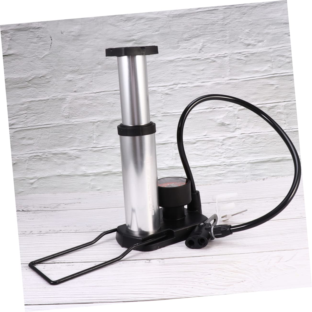 Garneck High-Pressure Foot Pump Bike Tire Floor Pump Inflates Bicycles Motorcycles Swimming Rings Balls (1x)