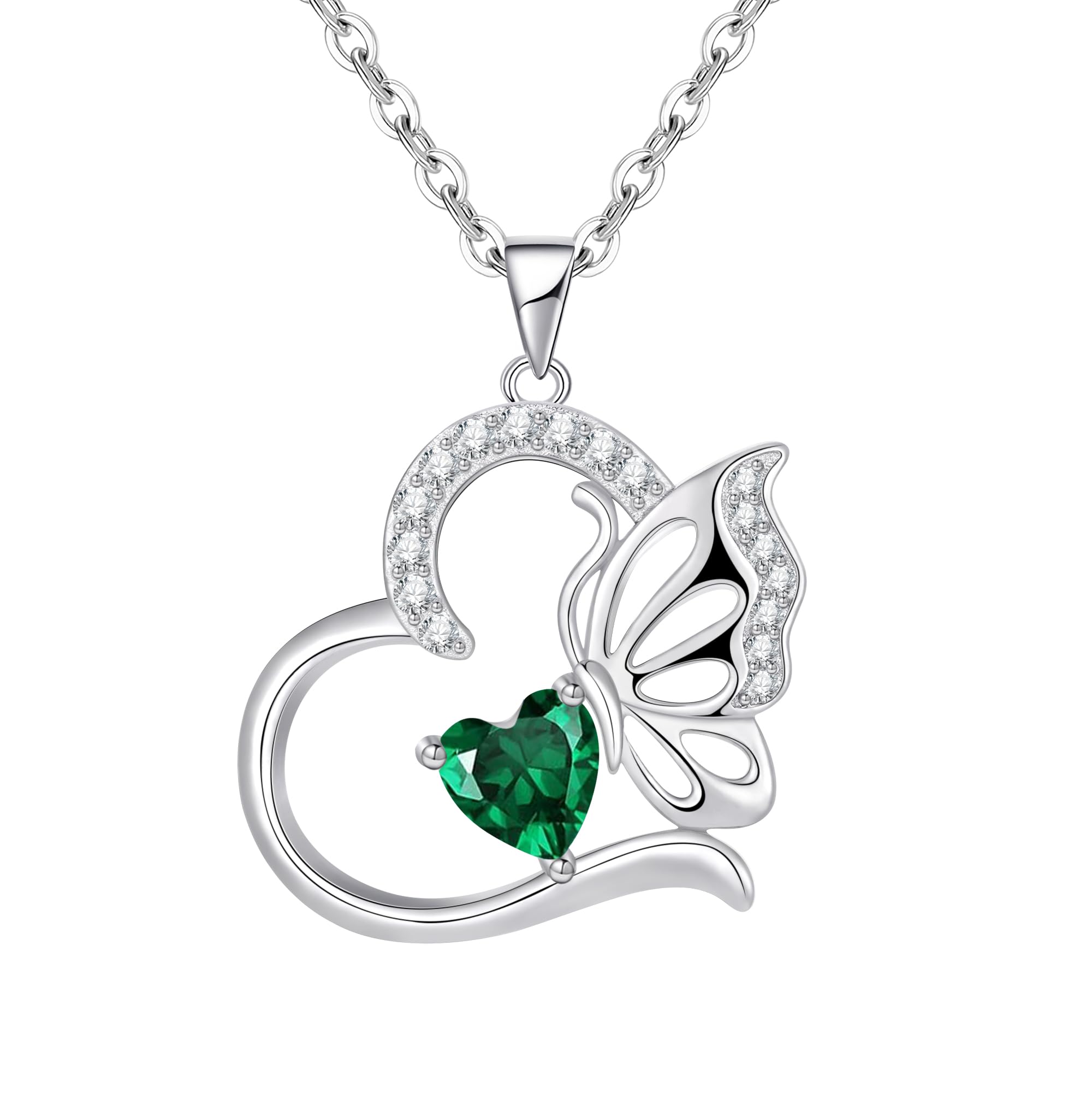 San Valentin Collar Mujer Plata de ley 925 Mariposas Diciembre Birthstone Colgante Corazon Regalos Originales para Regalo Día la Madre Cumpleaños Aniversario