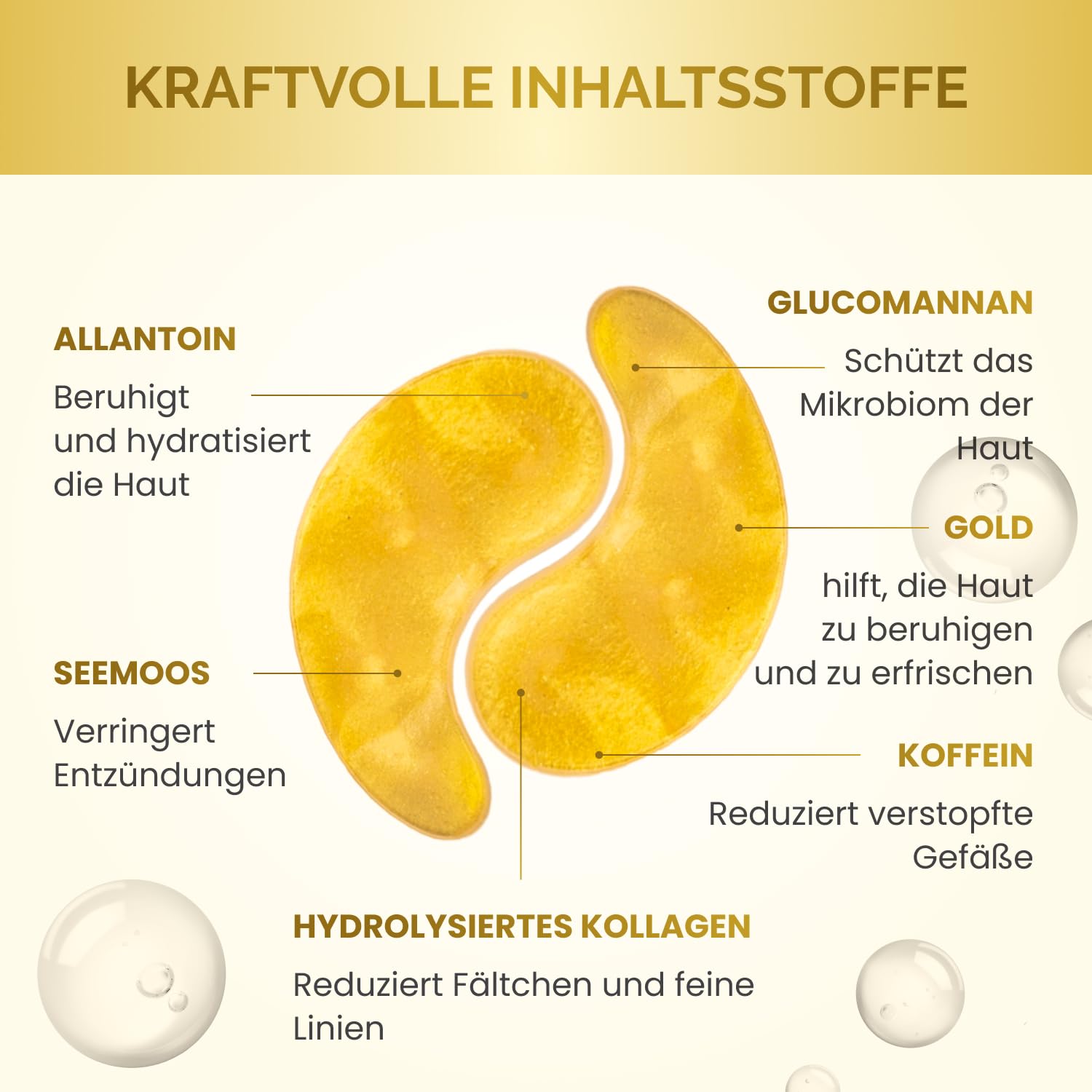 PLANTIFIQUE 20 Paar Augenpads Gegen Augenringe und Tränensäcke & Vitamin C Serum Gesicht Korean Skin Care Anti Aging Gua Sha Massage Face Serum, 30 ml