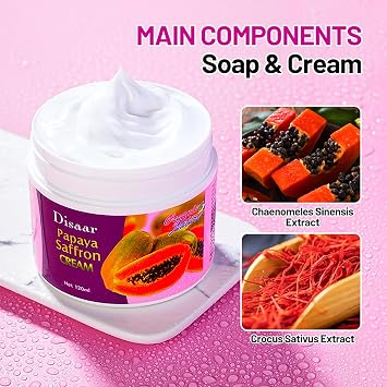 DISAAR Beauty Moisturizing Cream Anti-Oxidation Anti-Aging Papaya Saffron Restore Skin Vitality Anti-Wrinkle 120ml / 4.05fl.oz