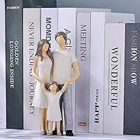 Vista 5 de Figuras de familia de 3, estatua familiar, somos tres, figura esculpida pintada a mano, estatuas de padres e hijas, figuras familiares de momentos