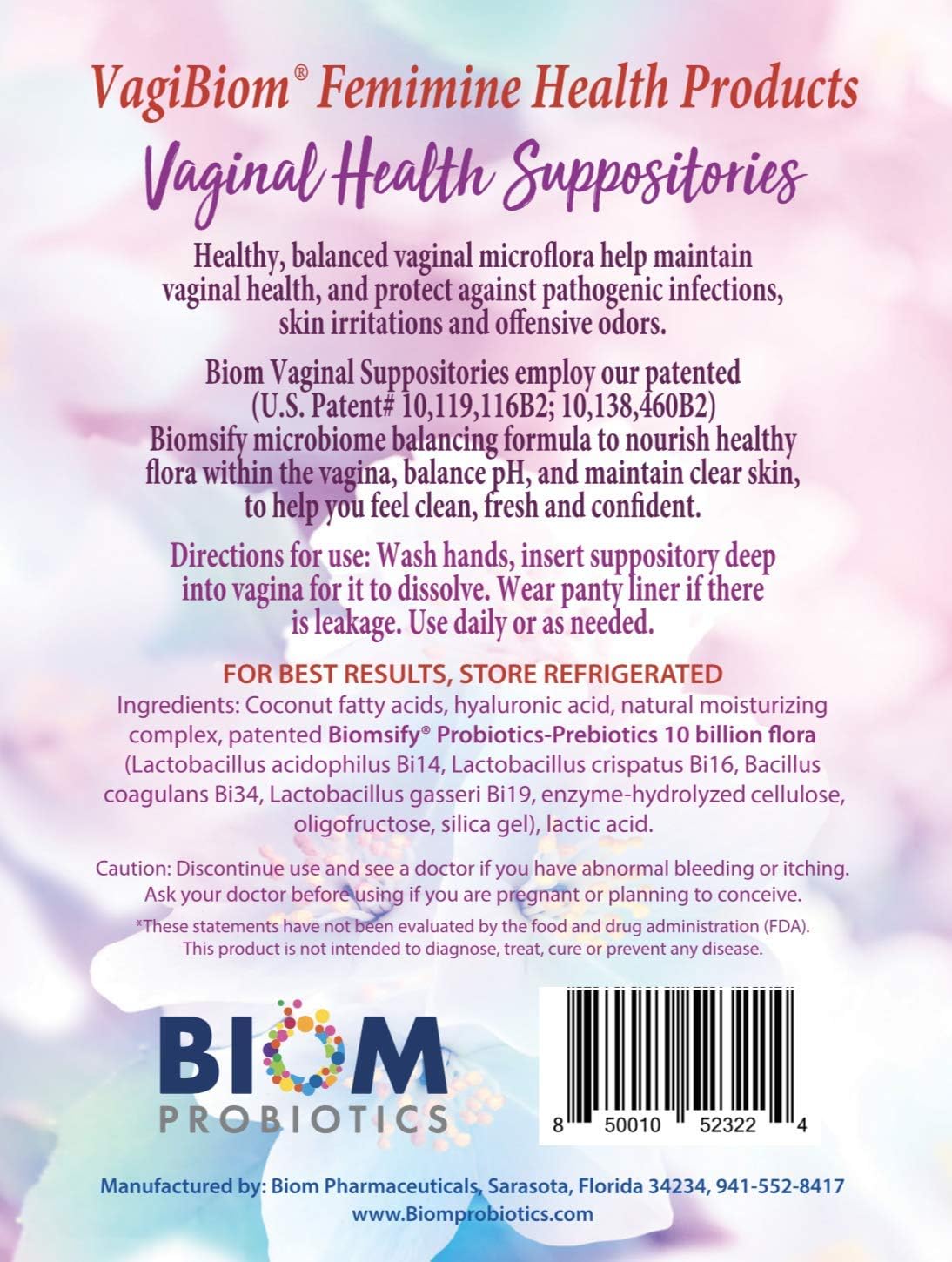 Biom Vaginal Probiotic Suppository: Natural Vaginal pH and Odor Control Regimen; Balance and Nourishes Vaginal Microbiome; No Parabens, Fragrance-Free (30) - Image 2