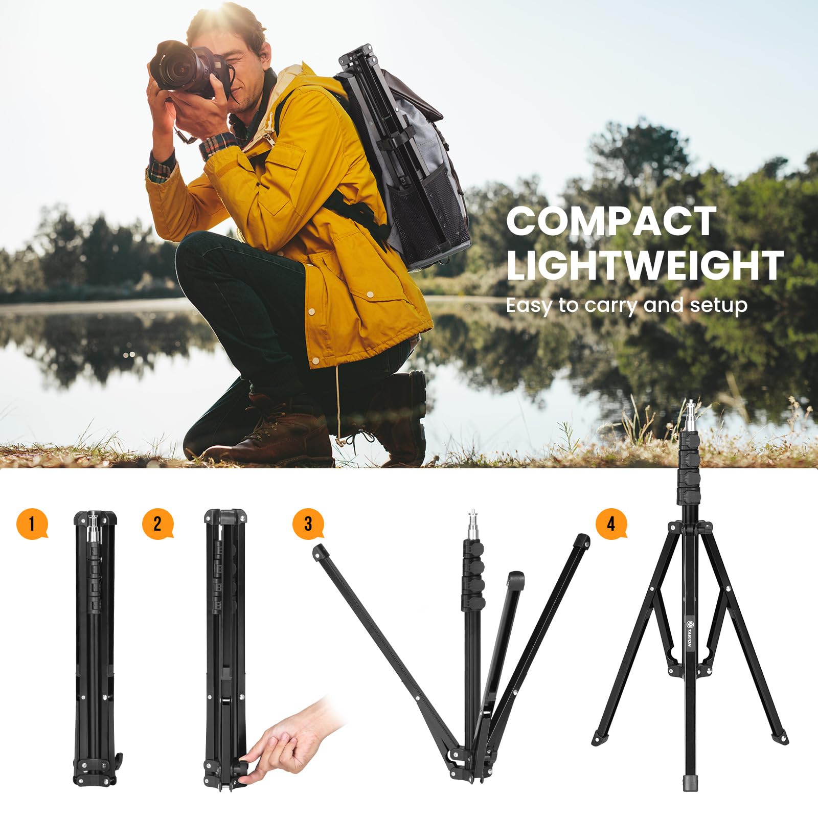 TARION Lichtstativ 180 cm Aluminium Lampenstativ Traglast 8 kg für Studio Outdoor Fotografie Ringlicht Blitzlicht mit Tragetasche(FL2009x2)