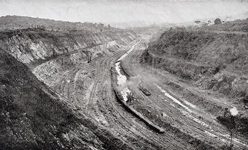 Posterazzi Culebra cortada de Cisjordania mostrando palas en el trabajo. Del libro El Canal de Panamá Impresión de póster por J. Saxon Mills