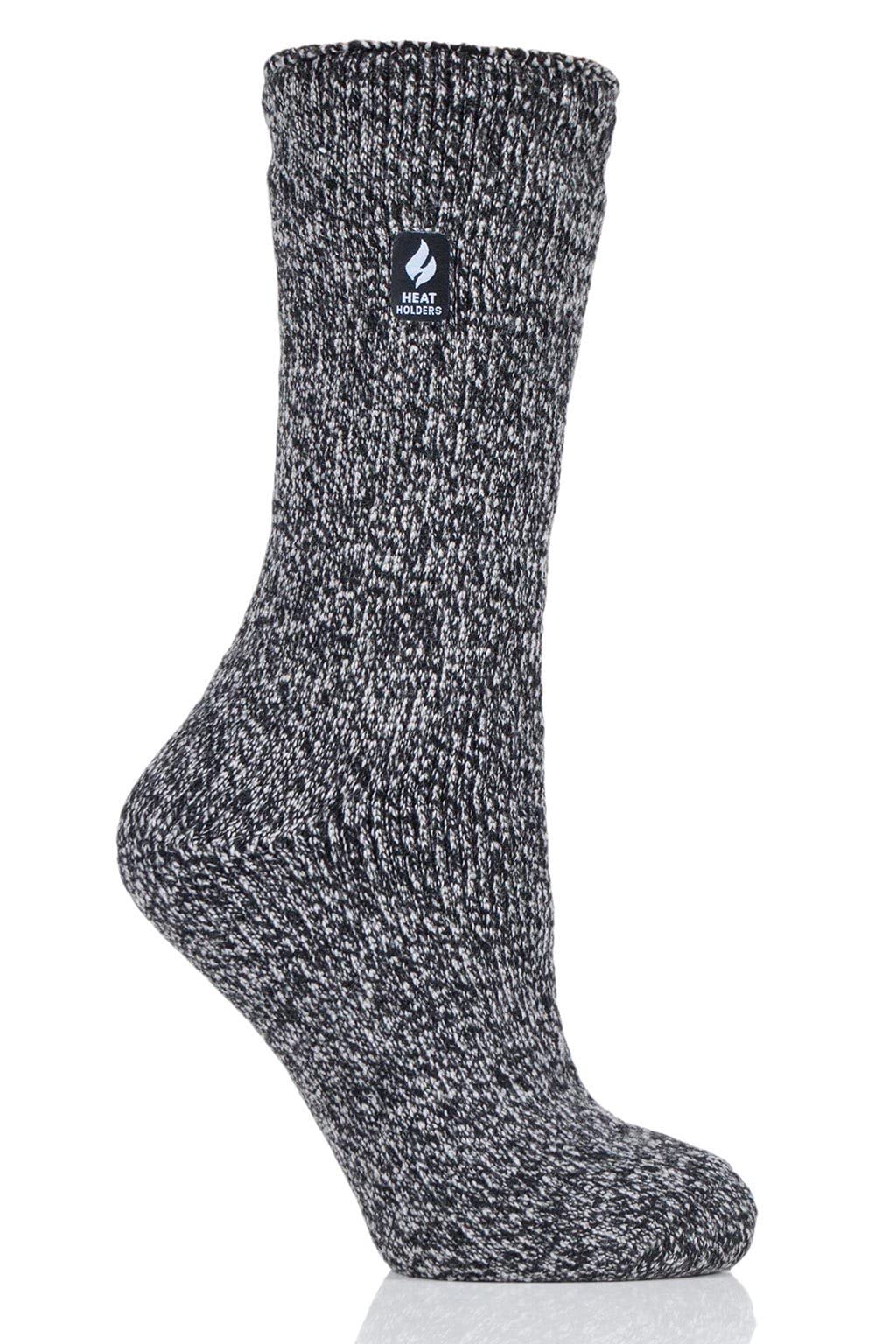 Heat Holders Women's Primrose ORIGINAL™ Twist Crew Sock Black/Light Grey/Women's 5-9